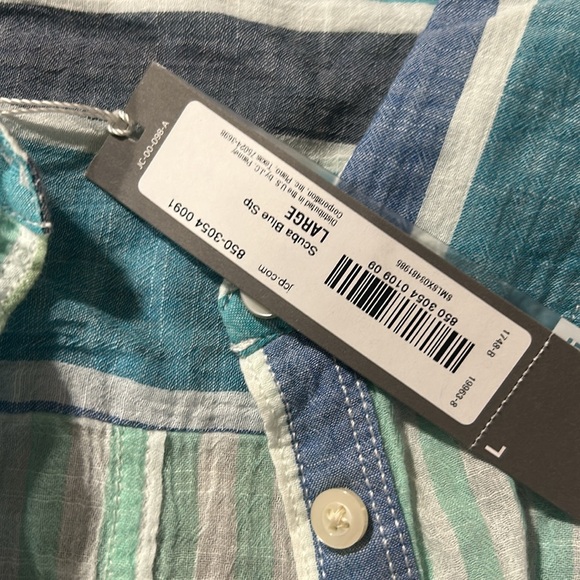 JC Penny NWT Striped Top Shirt scuba blue Multicolor large - Picture 2 of 5